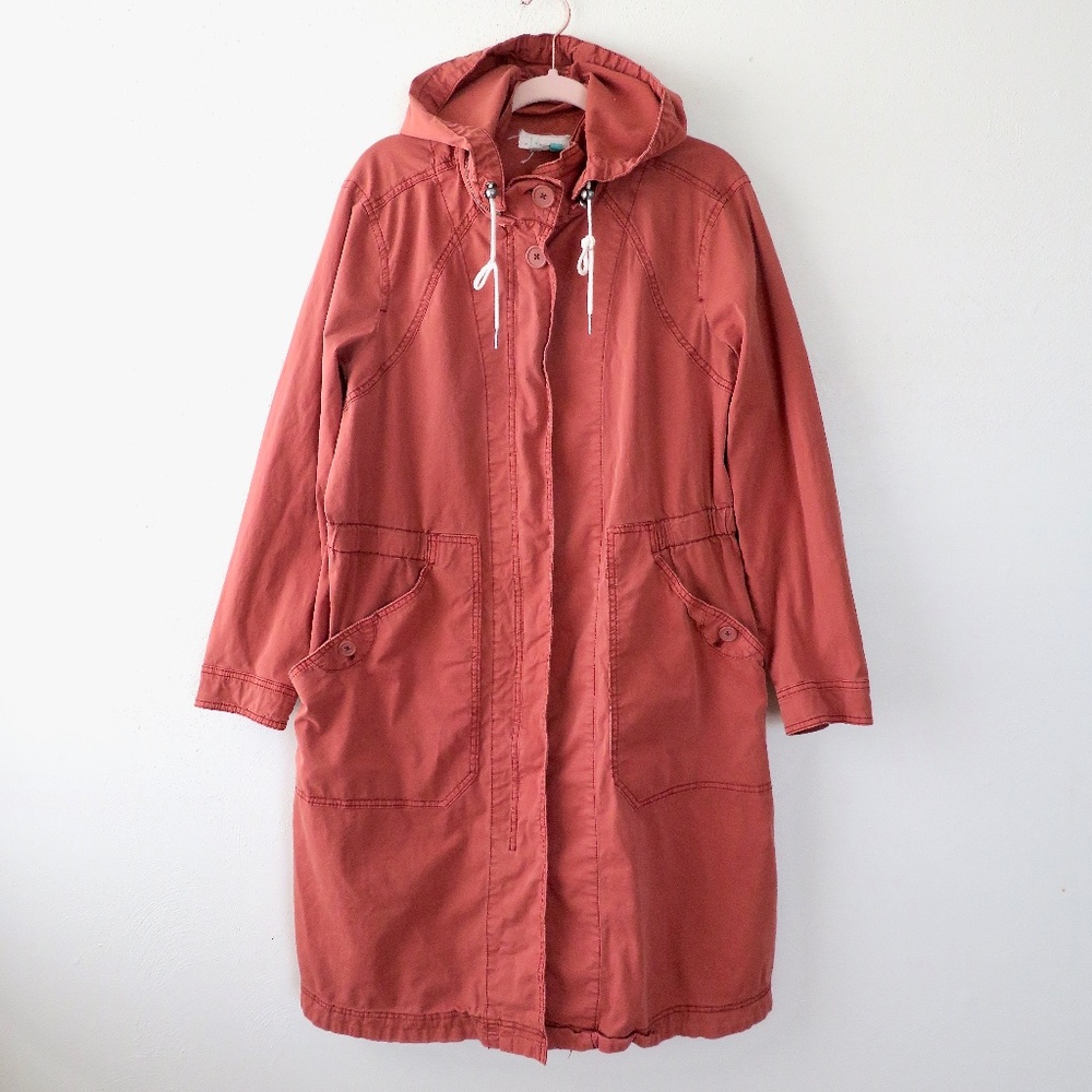 Anthropologie Rust Utility Hooded Jacket